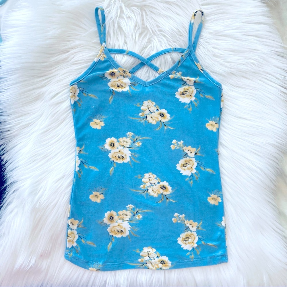 Rue 21 Women’s Blue Floral Tank Top